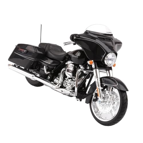 HOPEYS Motorradmodell 1:12 for Harley-Davidson Street Glide Freizeitreisen Motorrad Fertig Motorrad Spielzeug Geschenk Schwarz Mehrfarbig von HOPEYS