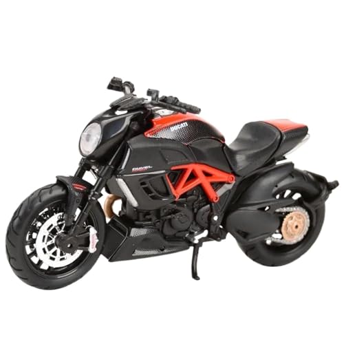 HOPEYS Motorradmodell 1:18 for Ducati Diavel Motorrad Modell Fertige Motorrad Sammlung Motorrad Spielzeug Geschenke Schwarz Mehrfarbig von HOPEYS