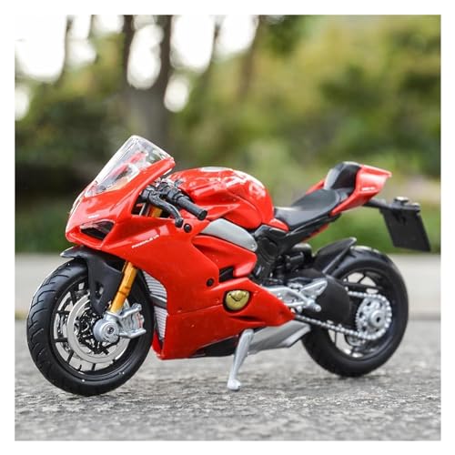 HOPEYS Motorradmodell 1:18 for Ducati-Panigale V4, fertiges Motorrad, Motorradmodell, Sammlung, Motorrad, Spielzeug, Geschenk, Rot Mehrfarbig von HOPEYS