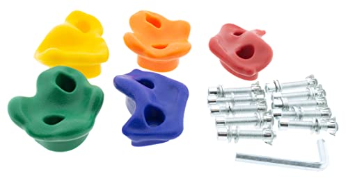 HOQ 5 x Klettersteine aus Kunststoff Bunt mit Verschraubung Klettergriffe für Kletterwand, Spielturm, Stelzenhaus HOQ 5 x Klettersteine aus Kunststoff Bunt mit Verschraubung Klettergriffe für Kletterwand, Spielturm, Stelzenhaus von HOQ