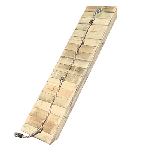 HOQ Rampe schräg mit Knotenseil für Spieltürme Kletterwand für Stelzenhäuser (für Podesthöhe 80 cm, Breite 62 cm) von HOQ