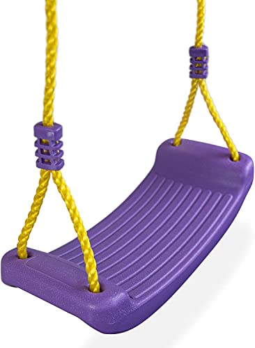 HOQ Schaukel-Sitz - verstellbares Schaukel-Brett - rutschfeste Kinder-Schaukel - Garten- & Spielplatz-Zubehör - Indoor & Outdoor - Lila & Gelbe Seile HOQ Schaukel-Sitz - verstellbares Schaukel-Brett - rutschfeste Kinder-Schaukel - Garten- & Spielplatz-Zubehör - Indoor & Outdoor - Lila & Gelbe Seile von HOQ
