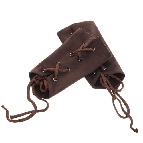 HORIALENCE 1 Paar Bayerische Handschützer Gürtel Piratenstiefelüberzüge Beinwickel Herren Renaissance Accessoires Armschützer Renaissance Handfesseln Fantasy Zauberer von HORIALENCE