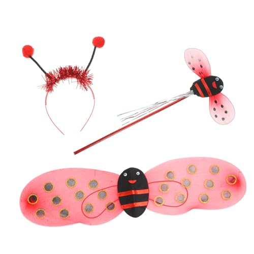 HORIALENCE 1 Satz Ladybug Flügel Kostümzubehör mit Haarreif und Zauberstab für Kostümpartys Halloween und Theateraufführungen HORIALENCE 1 Satz Ladybug Flügel Kostümzubehör mit Haarreif und Zauberstab für Kostümpartys Halloween und Theateraufführungen von HORIALENCE
