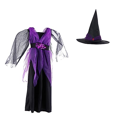 HORIALENCE 1Satz Hexenkostüm für Halloween Cosplay Elegantes Mädchen Kleid mit Hexenhut für Fasching und Karneval Atmungsaktiver für Höchsten Komfort HORIALENCE 1Satz Hexenkostüm für Halloween Cosplay Elegantes Mädchen Kleid mit Hexenhut für Fasching und Karneval Atmungsaktiver für Höchsten Komfort von HORIALENCE