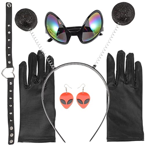 HORIALENCE 1satz Dekoratives Party-stirnband Ohrringen Und Brille Alien-kostümzubehör Für Halloween Karneval Und Cosplay Leicht Und Bequem Für Erwachsene Und Junge Mädchen HORIALENCE 1satz Dekoratives Party-stirnband Ohrringen Und Brille Alien-kostümzubehör Für Halloween Karneval Und Cosplay Leicht Und Bequem Für Erwachsene Und Junge Mädchen von HORIALENCE