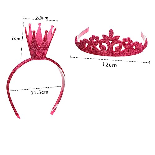 HORIALENCE 2 Stück Glitzer Haarreif Leicht Rutschfest Party Kopfschmuck für Mädchen Geburtstagsfeier Cosplay Zubehör Roséfarben von HORIALENCE