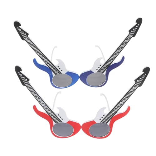 HORIALENCE 2 Stück Party Sonnenbrillen mit Gitarren Leichte Robuste Scherzbrillen für Damen und Herren Langlebige Disco Party Eyeglasses für Geburtstagsfeiern und Zufällige Farbe von HORIALENCE