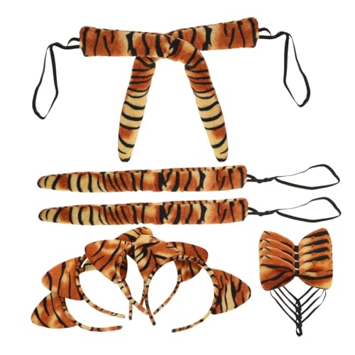 HORIALENCE 4Sätze Teiliges Tiger Kostüm mit Haarreif Fliege und für Karneval Cosplay und Kostümpartys Langlebige Hochwertige Accessoires für Unvergessliche Auftritte HORIALENCE 4Sätze Teiliges Tiger Kostüm mit Haarreif Fliege und für Karneval Cosplay und Kostümpartys Langlebige Hochwertige Accessoires für Unvergessliche Auftritte von HORIALENCE