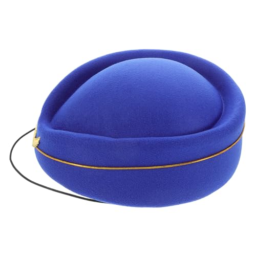 HORIALENCE Stewardess Hut Damen Cosplay Fliegerhut Filz mit Verstellbarem Umfang für Auftritte und Festlichkeiten von HORIALENCE