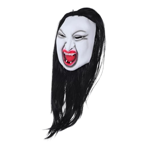 HORIALENCE Erschreckende Frauengesichtsmaske mit Langem Haar Realistische Gruselige Horror Gesichtsmaske für Halloween Cosplay und Maskenball Spukdekoration für Party und Bühnenauftritte HORIALENCE Erschreckende Frauengesichtsmaske mit Langem Haar Realistische Gruselige Horror Gesichtsmaske für Halloween Cosplay und Maskenball Spukdekoration für Party und Bühnenauftritte von HORIALENCE
