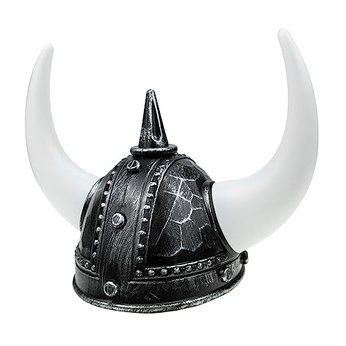 HORIALENCE Helm mit Hörnern für Erwachsene Dekorativer Ox Horn Kopfschmuck für Halloween Kostüme Karneval und Cosplay Events Silber HORIALENCE Helm mit Hörnern für Erwachsene Dekorativer Ox Horn Kopfschmuck für Halloween Kostüme Karneval und Cosplay Events Silber von HORIALENCE