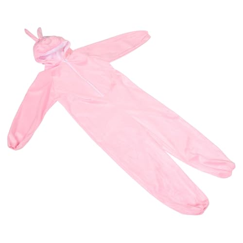 HORIALENCE Kaninchenleistung Kostüm Hasenmädchen Cosplay Rosa Hasenkostüm Cosplay Hasenschwanz Häschen-Halloween-Kostüm Kaninchenkostüm für Hasen-Cosplay Kaninchen-Anzug Baumwolle von HORIALENCE