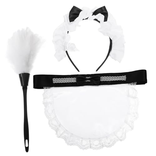 HORIALENCE Maid Cosplay Kostüm Satz mit Schürze Stirnband und Staubwedel Zubehör für Halloween Partys und Rollenspiele Damen Kostümzubehör Strapazierfähige Materialien Vielseitig Einsetzbar HORIALENCE Maid Cosplay Kostüm Satz mit Schürze Stirnband und Staubwedel Zubehör für Halloween Partys und Rollenspiele Damen Kostümzubehör Strapazierfähige Materialien Vielseitig Einsetzbar von HORIALENCE