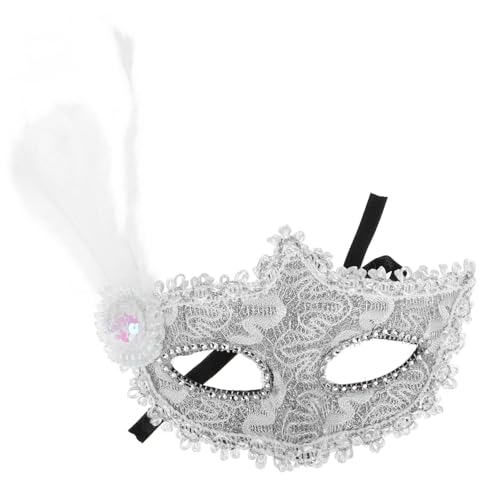 HORIALENCE Maskerade-Maske für Paare halloween masken Karnevalsmaske Cosplay Maske für Kostümpartys Elegant verzierte Gesichtsmaske Spitzenmaskerademaske für Frauen Opernmaske Plastik Weiß von HORIALENCE