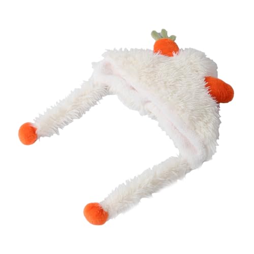 HORIALENCE Osterfest Cosplay Hut für Frauen Süßer Plüschhut mit Karottenohren Ohrenschutz Fuzzy Beanie für Wetter Lustige Mütze für Erwachsene für Outdoor Aktivitäten und Partys von HORIALENCE