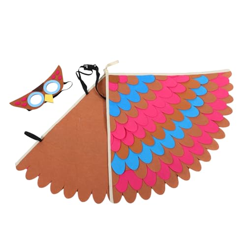 HORIALENCE Owl geflügeltem Umhang Tieranzug Tierkostüm verkleiden Animal Cosplay -Outfit Tiere Stirnband Kostüm Flügel Halloween-Partygeschenke Eulen-Halloween-Kostüm Chemiefaserfilz HORIALENCE Owl geflügeltem Umhang Tieranzug Tierkostüm verkleiden Animal Cosplay -Outfit Tiere Stirnband Kostüm Flügel Halloween-Partygeschenke Eulen-Halloween-Kostüm Chemiefaserfilz von HORIALENCE