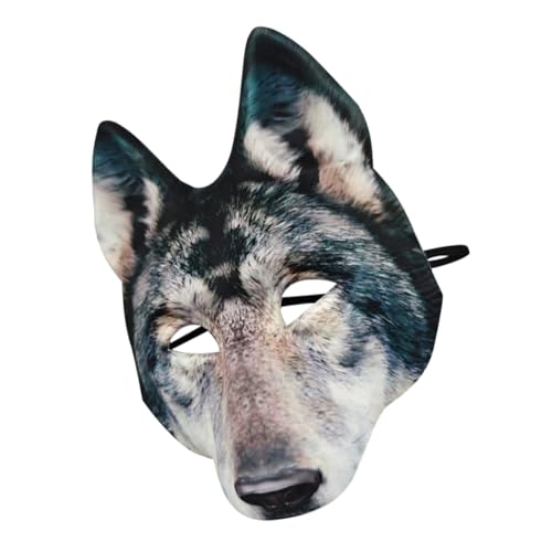 HORIALENCE Realistische Wolf Maske für Erwachsene Verstellbare Halloween Cosplay Maske Aufwendiger Werwolf Kopfschmuck Gruselige Tiermaske für Halloween Partys Handgefertigte von HORIALENCE