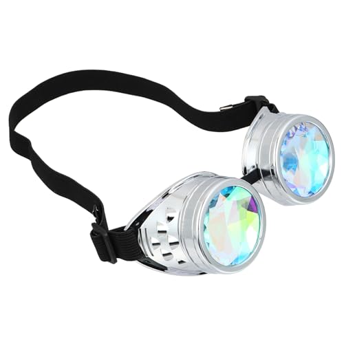 HORIALENCE Steampunk Brille mit Regenbogen Kristalllinse Kreative Kostüm Requisiten für Männer Frauen für Festivals Partys von HORIALENCE