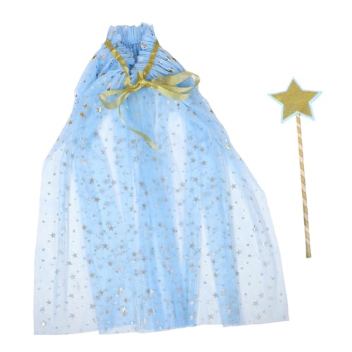 HORIALENCE Verkleide Dich Als Rollenspiel Umhang Verkleiden Umhang Prinzessin Umhang Karnevalsumhang Tüll Cape Sky-blue Gittergewebe von HORIALENCE
