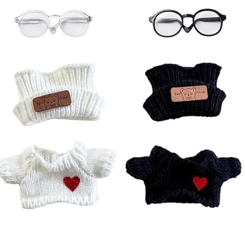 HORREX 4 Stück Kuscheltier Kleidung Outfit, Bekleidung für 17cm Plüsch 2 Sets Strickmützen, Pullover und Brillen Bekleidungs Zubehör DIY Plüschtierkleidung für Vinyl-Plüschtiere Kindergeschenke HORREX 4 Stück Kuscheltier Kleidung Outfit, Bekleidung für 17cm Plüsch 2 Sets Strickmützen, Pullover und Brillen Bekleidungs Zubehör DIY Plüschtierkleidung für Vinyl-Plüschtiere Kindergeschenke von HORREX