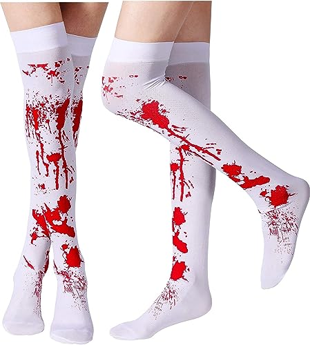 HORREX Halloweenblutsocken Halloween Dekoration Blutige StrüMpfe Oberschenkel hohe Lange StrüMpfe üBer Knie Frauen üBer den Kniesocken Blutfleckige Socken Blutbefleckte Socken Halloween Party HORREX Halloweenblutsocken Halloween Dekoration Blutige StrüMpfe Oberschenkel hohe Lange StrüMpfe üBer Knie Frauen üBer den Kniesocken Blutfleckige Socken Blutbefleckte Socken Halloween Party von HORREX