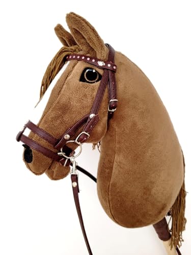 Hobby Horse Groß A3 (Pferd auf Stock) mit Trensensensaum wie abgebildet (hellbraun) von HORSE & toys