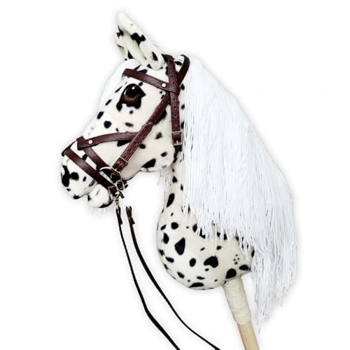Hobby Horse Hobbypferd groß A3 (Pferd auf einem Stock) (White) von HORSE & toys