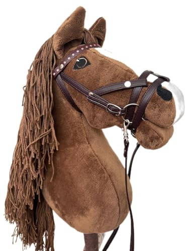Hobby Horse Hobbypferd groß A3 (Pferd auf einem Stock) komplett mit Geschirr wie auf dem Foto (gesichtet) von HORSE & toys