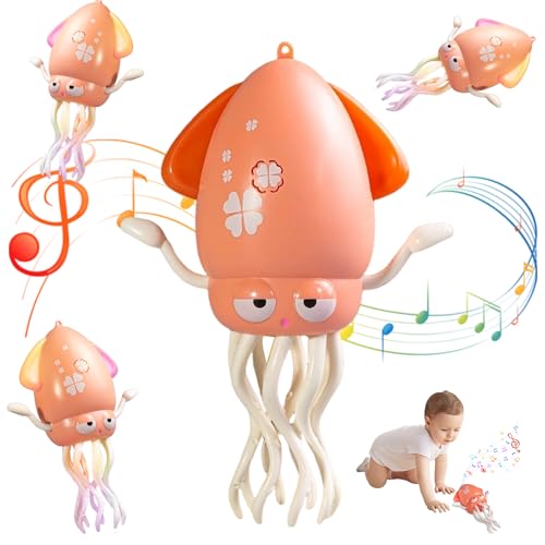 HOSSOM Baby Tanzender Oktopus Spielzeug, Electric Dancing Octopus Toy Mit Musik und Licht, Krabbelhilfe für Babys, Spielzeug ab 6 Monate, Musikalische Lernspielzeug für Mädchen Jungen(Rosa) von HOSSOM