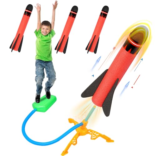 HOSSOM Raketen Spielzeug für Kinder,Fußpumpe/Raketen Schaumstoff Outdoor Spielzeug,Kinderspielzeug Raketen Luftdruck Gartenspiele,2-12 Jahre Garten Spielzeug Kinder von HOSSOM