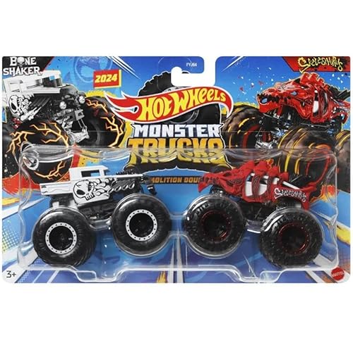 Hot Wheels Monster Trucks 1:64 Strong Duo Cars BONE SHAKER & SKELESAURUS HWN53 FYJ64-HWN53 von HOT WHEELS