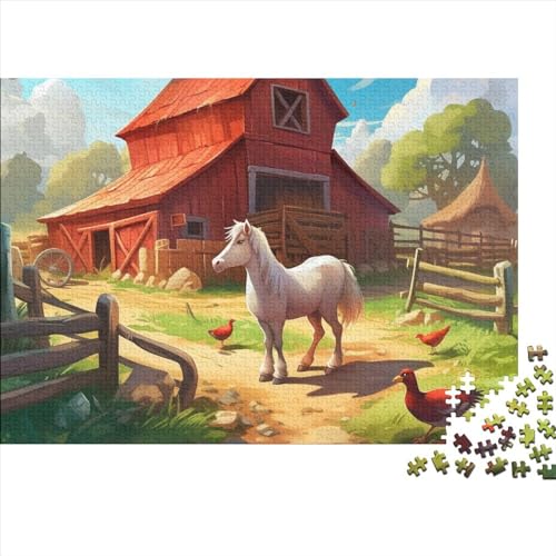 Bauernhof-Tiere Puzzle 1000 Teile Ab 9 Jahren, Erwachsenenpuzzle Mit Wimmelbild, Herausforderndes Geschicklichkeitsspiel Für Die Ganze Familie 1000pcs (75x50cm) von HOTGE