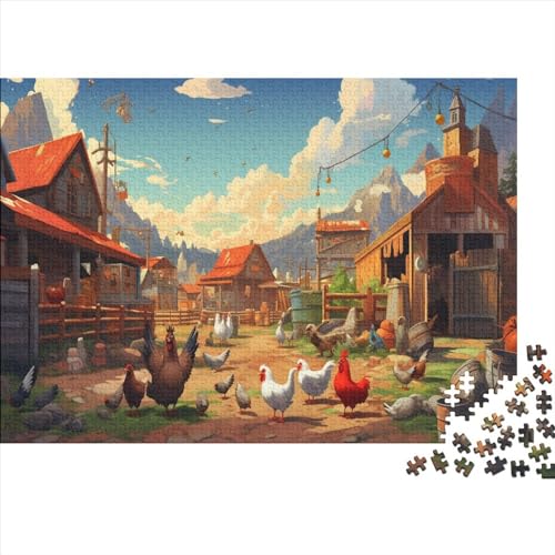 Bauernhof-Tiere Puzzles 300 Teile, Classic Puzzle DIY Kit Holzspielzeug Unique Gift Home Decor Für Erwachsene Und Kinder 300pcs (40x28cm) von HOTGE