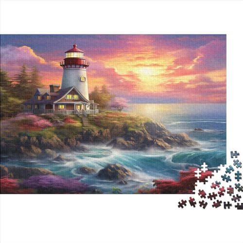 Coastal Lighthouse Puzzles 1000 Teile,Meer Classic Puzzle DIY Kit Holzspielzeug Unique Gift Home Decor Für Erwachsene Und Kinder 1000pcs (75x50cm) von HOTGE