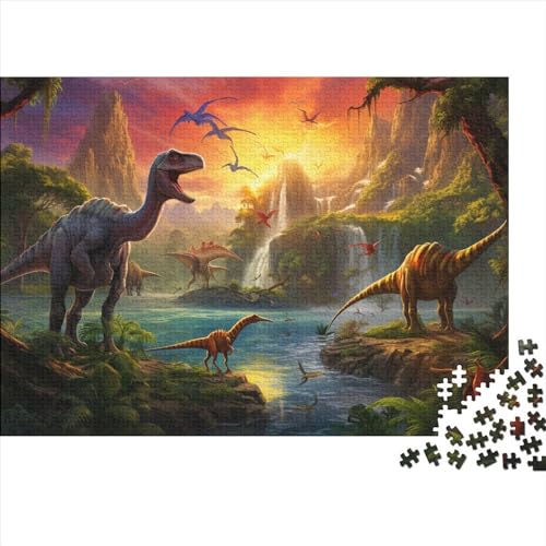 Dinosaurier– 300 Teile Puzzles, Impossible Puzzle, Geschicklichkeitsspiel Für Die Ganze Familie, Erwachsenenpuzzle Ab 14 Jahren 300pcs (40x28cm) von HOTGE