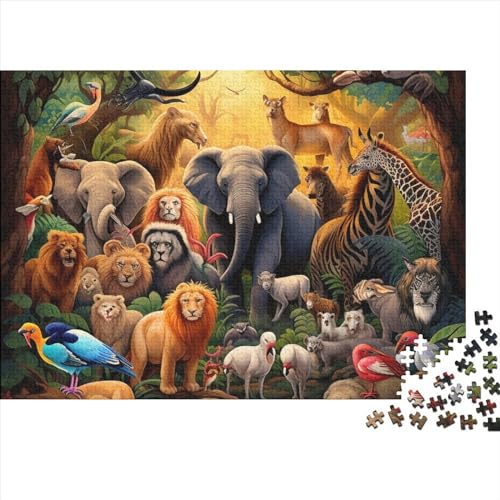 Dschungeltiere– 1000 Teile Puzzles, Impossible Puzzle, Geschicklichkeitsspiel Für Die Ganze Familie, Erwachsenenpuzzle Ab 14 Jahren 1000pcs (75x50cm) von HOTGE