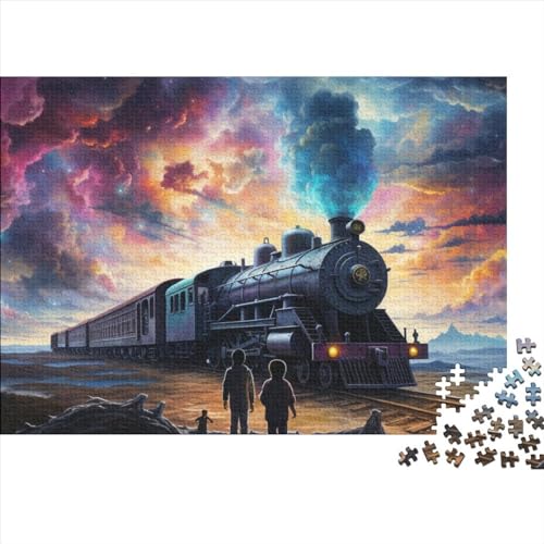 Galaxie Train Puzzle - 1000 Teile Puzzles Für Erwachsene Und Kinder Ab 14 Jahren Entworfen Für Familienspaß Hölzernes 1000pcs (75x50cm) von HOTGE