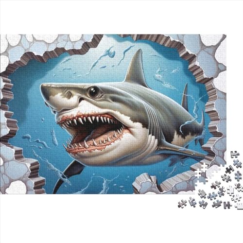Hai Ozean Puzzle - 1000 Teile Puzzles Für Erwachsene Und Kinder Ab 14 Jahren Entworfen Für Familienspaß Hölzernes 1000pcs (75x50cm) von HOTGE