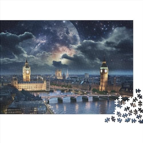 Londoner Stadtbild– 1000 Teile, Impossible Puzzle, Puzzles Für KinderGeschicklichkeitsspiel Für Die Ganze Familie, Farbenfrohes Legespiel, 1000pcs (75x50cm) von HOTGE