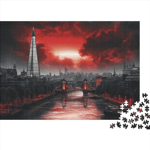 Londoner Stadtbild Puzzle 1000 Teile Ab 9 Jahren, Erwachsenenpuzzle Mit Wimmelbild, Herausforderndes Geschicklichkeitsspiel Für Die Ganze Familie 1000pcs (75x50cm) von HOTGE