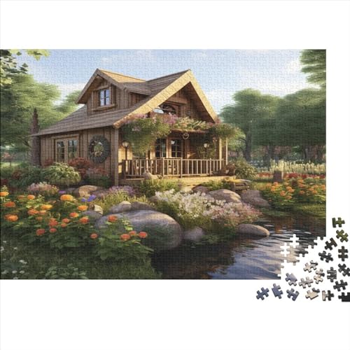 Rustic Cottage Puzzle - 1000 Teile Puzzles Für Erwachsene Und Kinder Ab 14 Jahren Entworfen Für Familienspaß Hölzernes 1000pcs (75x50cm) von HOTGE