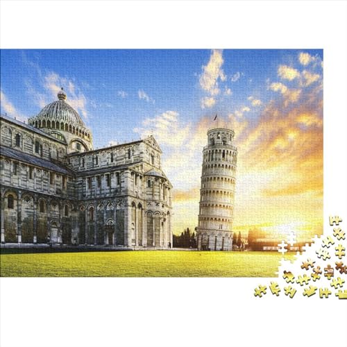 Schiefer Turm von Pisa Puzzles 1000 Teile, Classic Puzzle DIY Kit Holzspielzeug Unique Gift Home Decor Für Erwachsene Und Kinder 1000pcs (75x50cm) von HOTGE