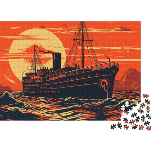 Schiff Puzzles 1000 Teile -Hölzernes Puzzle Für Erwachsene Und Kinder Ab 14 Jahren, Puzzle Mit Ozeanwellen Entworfen Für Familienspaß 1000pcs (75x50cm) von HOTGE