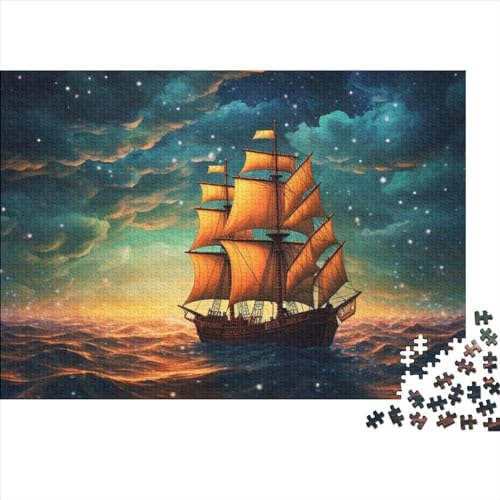 Schiff Segelboot– 500 Teile, Impossible Puzzle, Buntes Puzzles Für KinderGeschicklichkeitsspiel Für Die Ganze Familie, Farbenfrohes Legespiel, 500pcs (52x38cm) von HOTGE