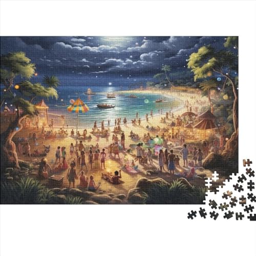Strand-Party Puzzles 1000 Teile, Classic Puzzle DIY Kit Holzspielzeug Unique Gift Home Decor Für Erwachsene Und Kinder 1000pcs (75x50cm) von HOTGE