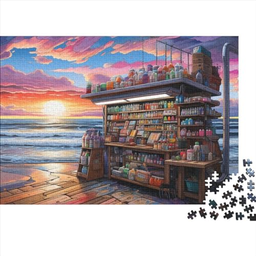 Strand-Shop Puzzles 1000 Teile, Classic Puzzle DIY Kit Holzspielzeug Unique Gift Home Decor Für Erwachsene Und Kinder 1000pcs (75x50cm) von HOTGE