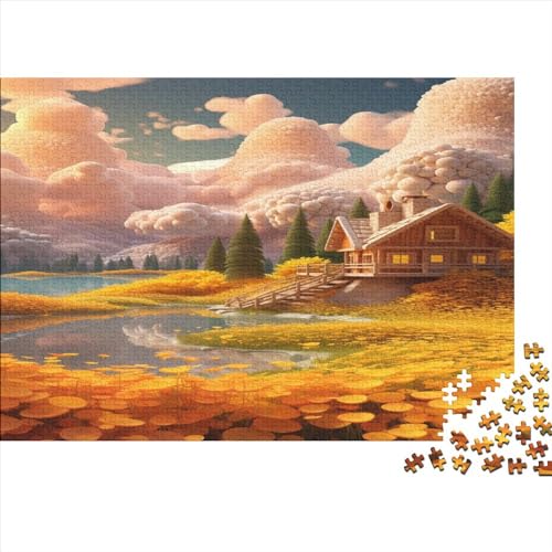 Süße Landschaft Puzzles 1000 Teile, Classic Puzzle DIY Kit Holzspielzeug Unique Gift Home Decor Für Erwachsene Und Kinder 1000pcs (75x50cm) von HOTGE