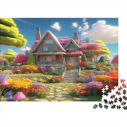 Süße Landschaft Puzzles 1000 Teile -Hölzernes Puzzle Für Erwachsene Und Kinder Ab 14 Jahren, Puzzle Mit Entworfen Für Familienspaß 1000pcs (75x50cm) von HOTGE