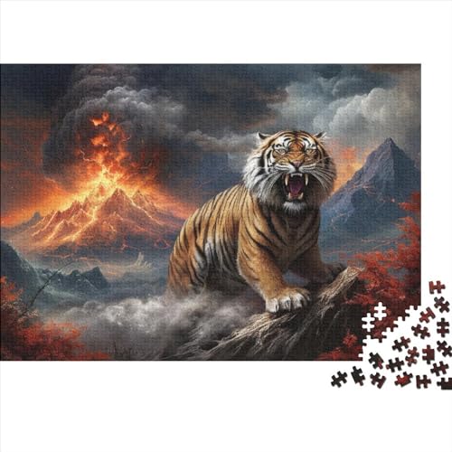 Tier Tiger 1000 Teile Puzzles, Hölzernes Premium Quality, Für Erwachsene Und Kinder Ab 12 Jahren Puzzle, Farbig, 1000pcs (75x50cm) von HOTGE